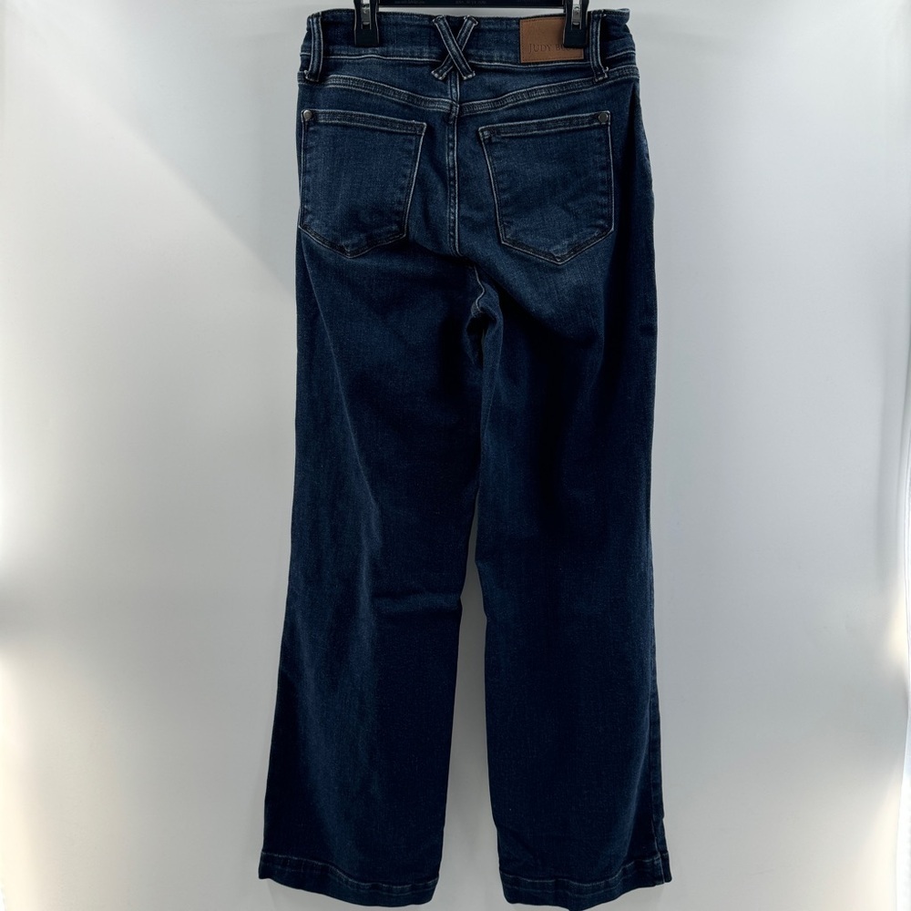 Judy Blue Women’s Dark Wash Wide Leg Jeans Zipper Fly Size 7/28 - Picture 5 of 8